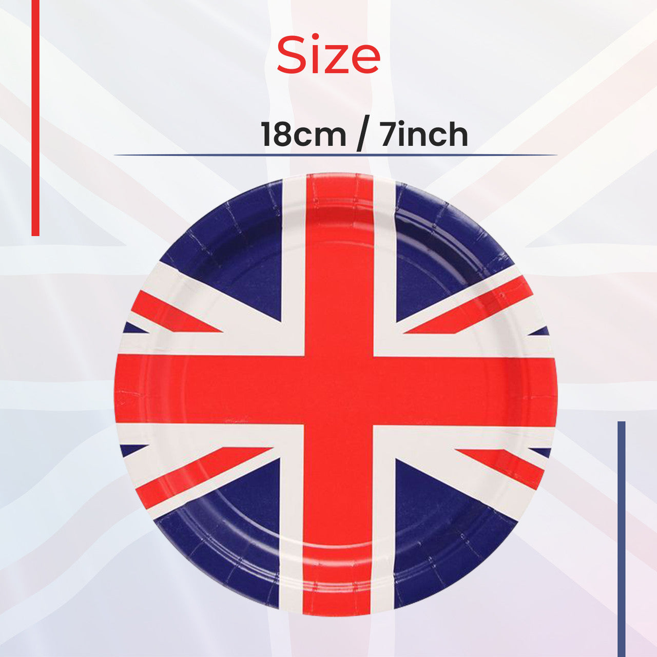 Union Jack Paper Dessert Plates -10 pieces