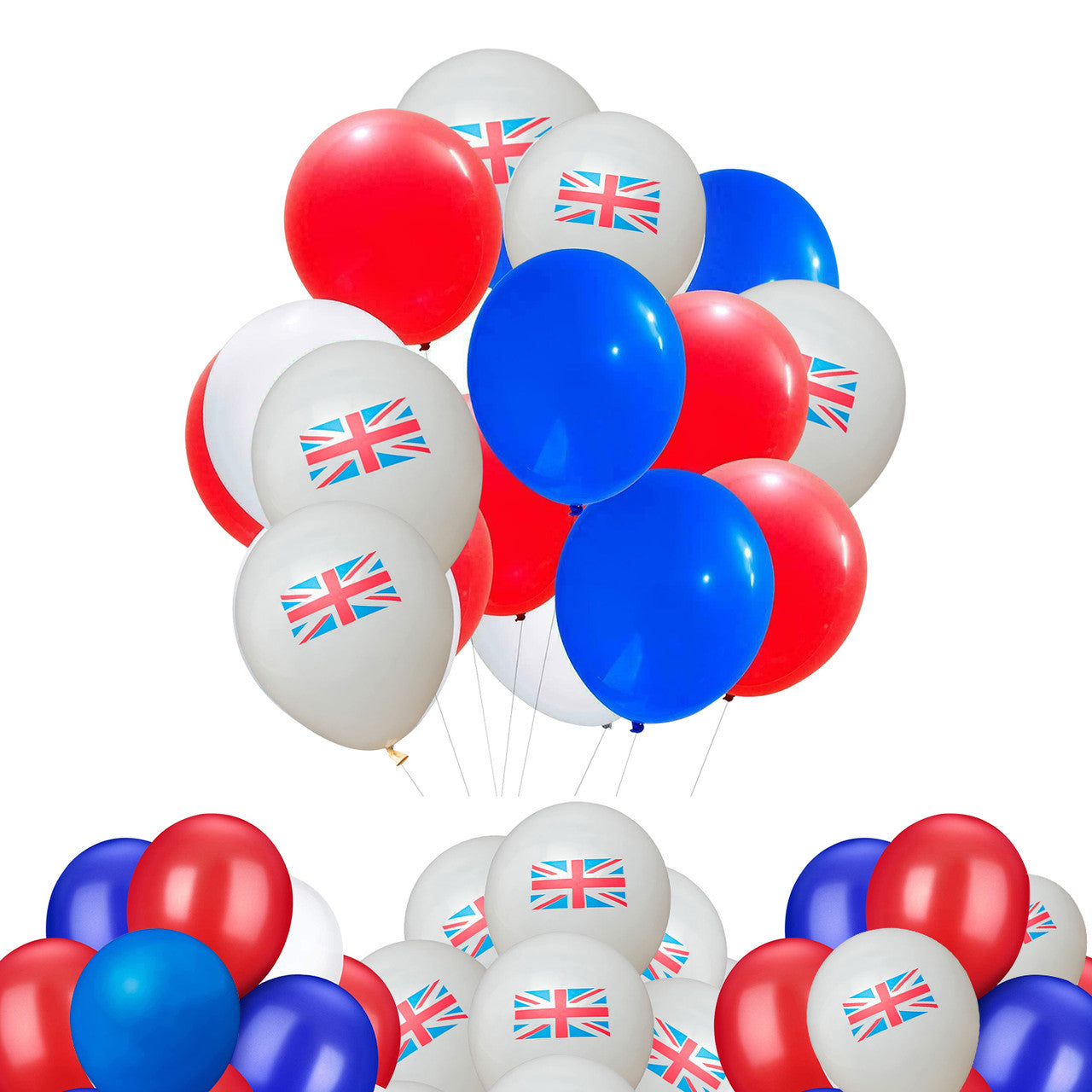 Red, White, Blue & Union Jack Latex Balloons