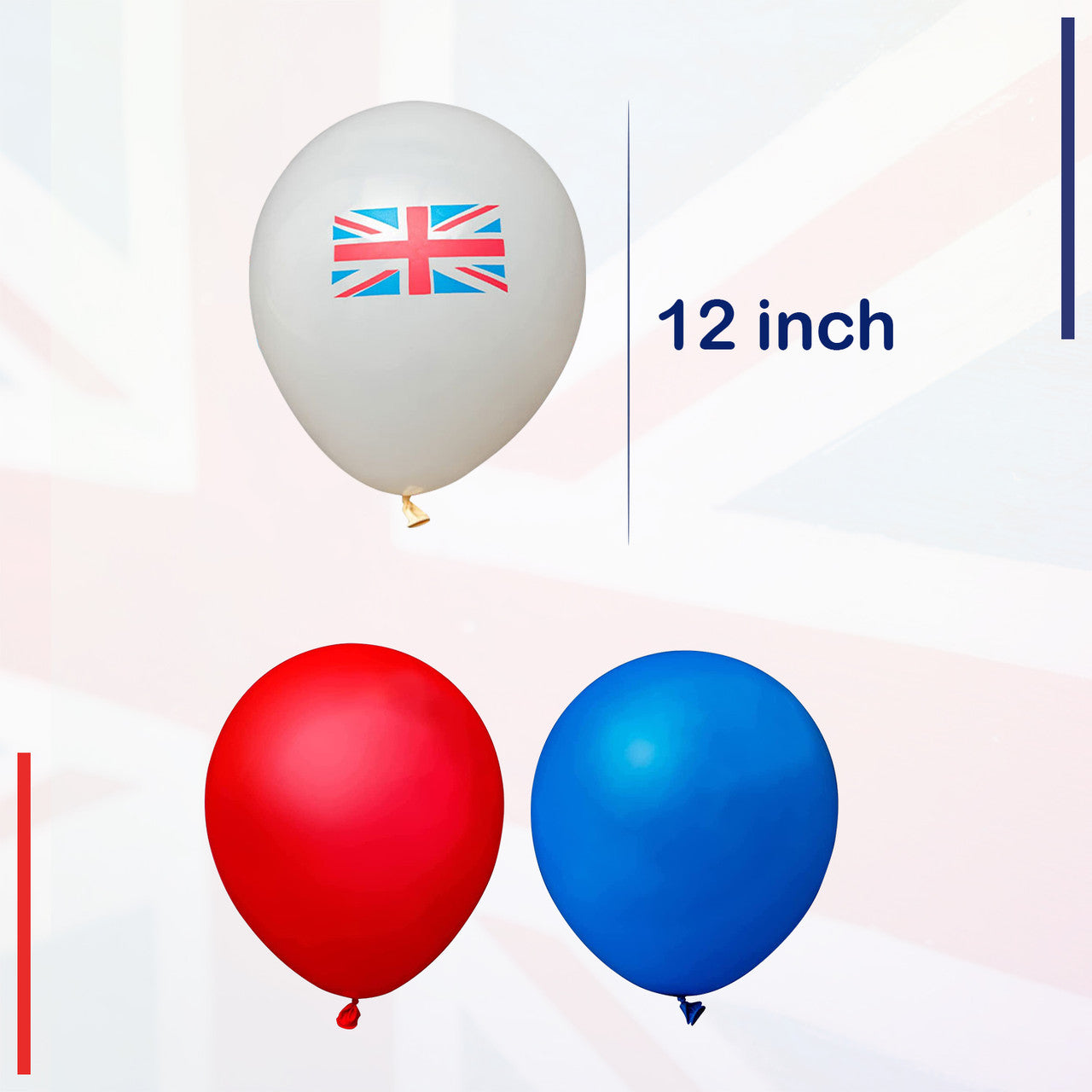 Red, White, Blue & Union Jack Latex Balloons