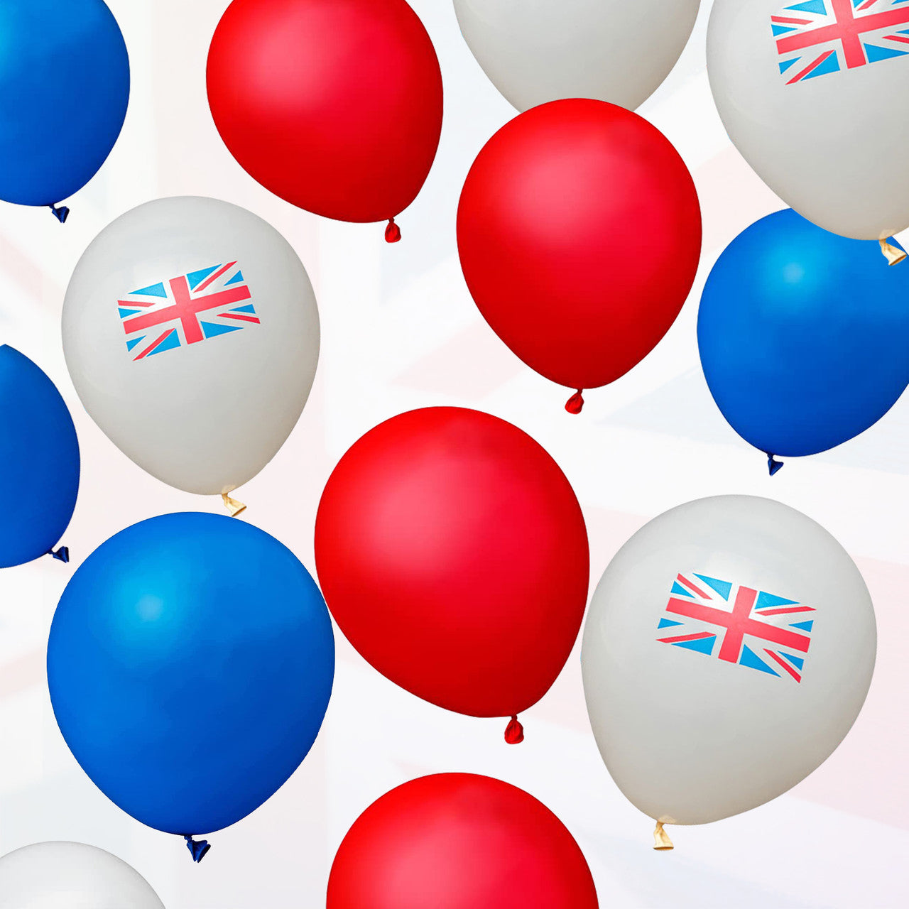 Red, White, Blue & Union Jack Latex Balloons