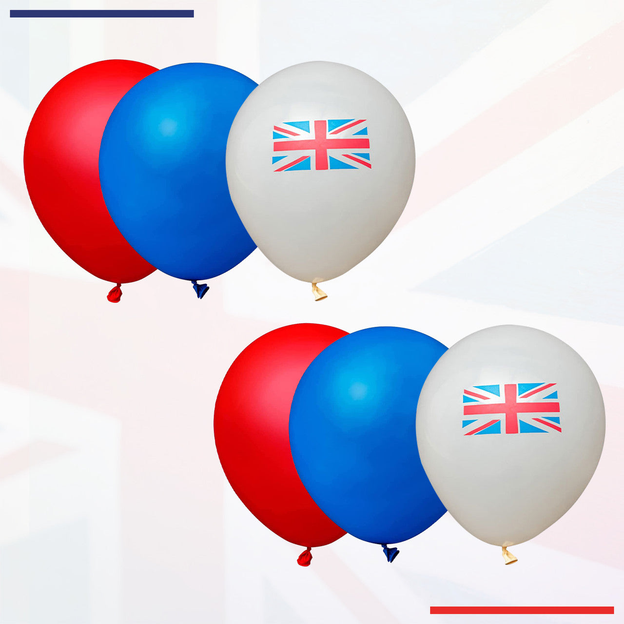 Red, White, Blue & Union Jack Latex Balloons