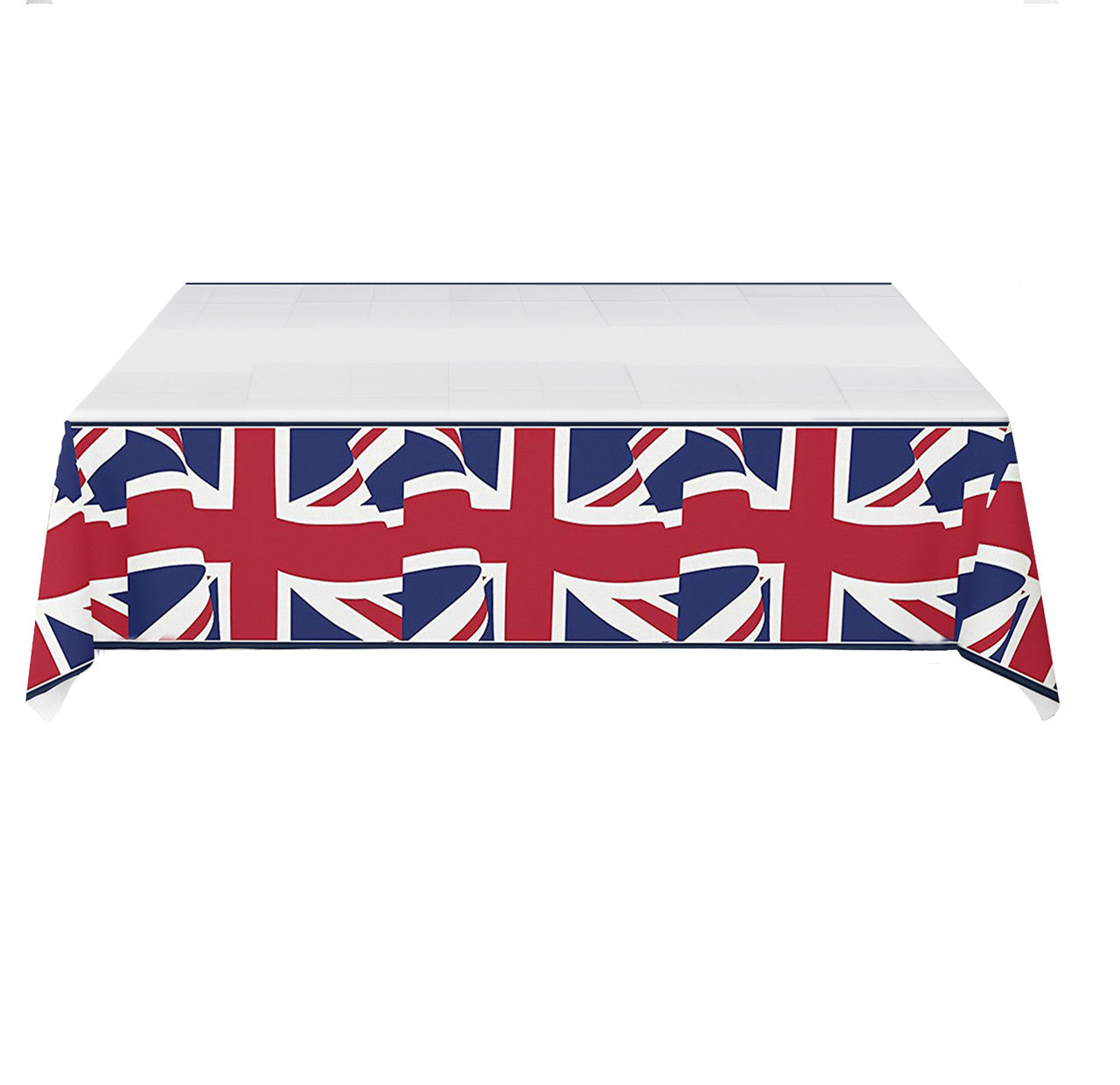 54 Inch x 108 Inch Union Jack Rectangular Plastic Tablecover