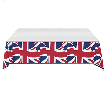 54 Inch x 108 Inch Union Jack Rectangular Plastic Tablecover