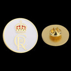King Coronation Crown King Charles III Pin Badge - White Gold