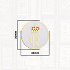 King Coronation Crown King Charles III Pin Badge - White Gold