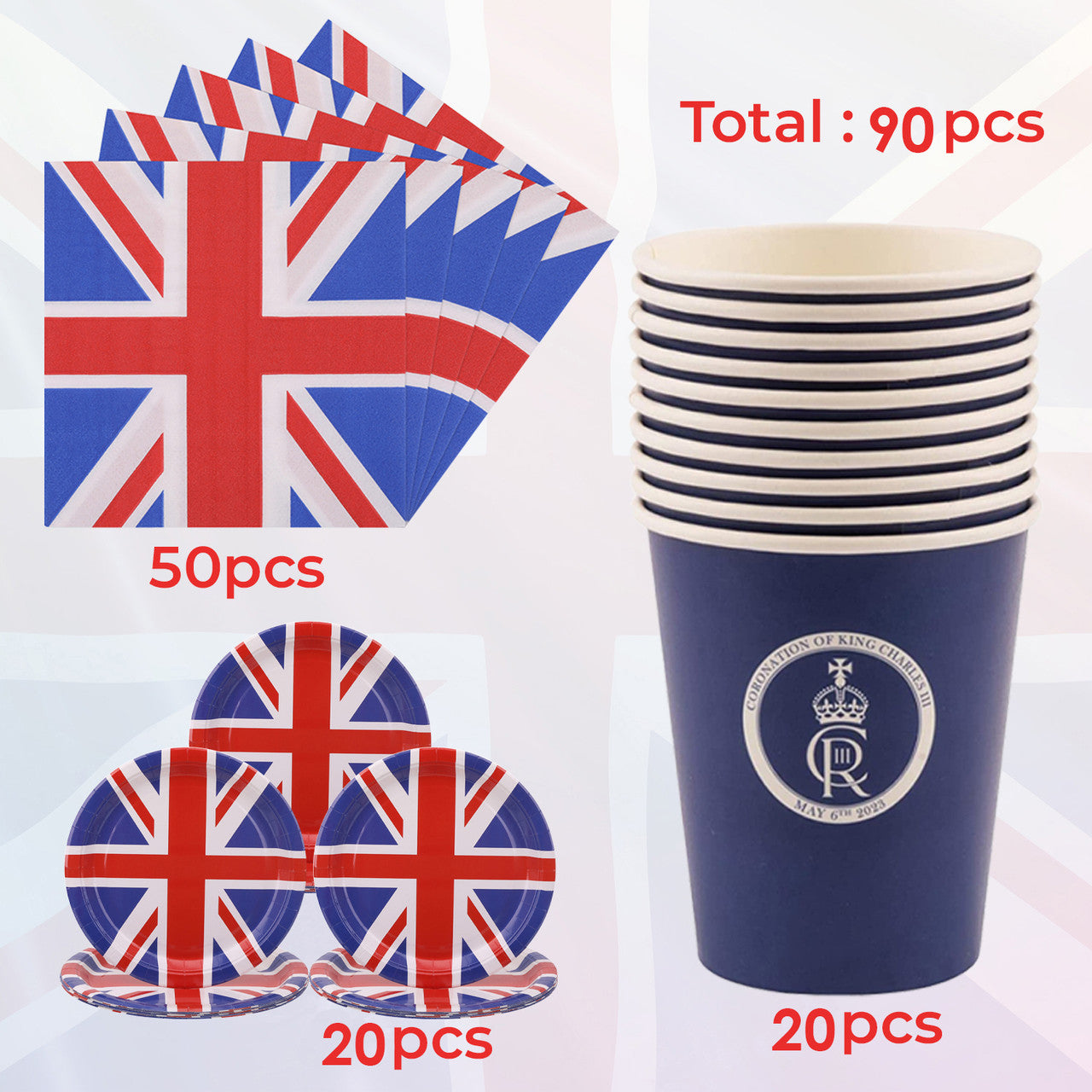 Union Jack Party Set - 90pcs