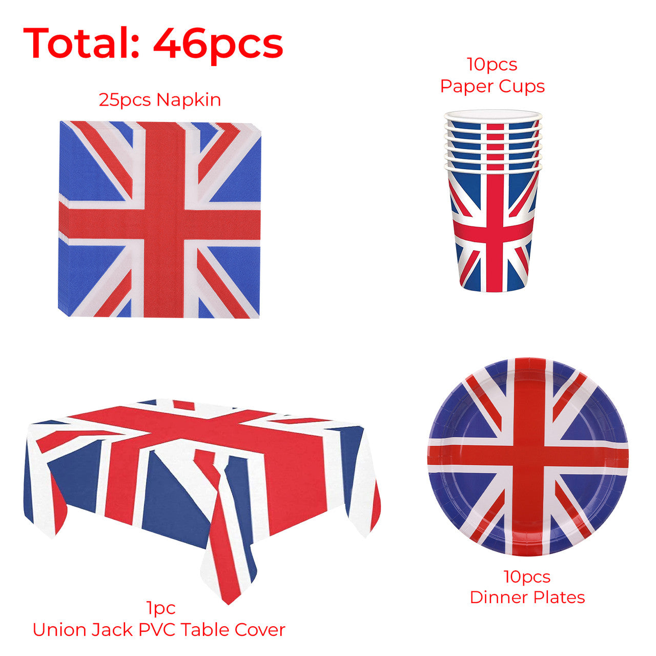 Union Jack Party Set - 46pcs