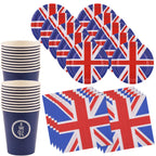 Union Jack Coronation Party Set - 45pcs