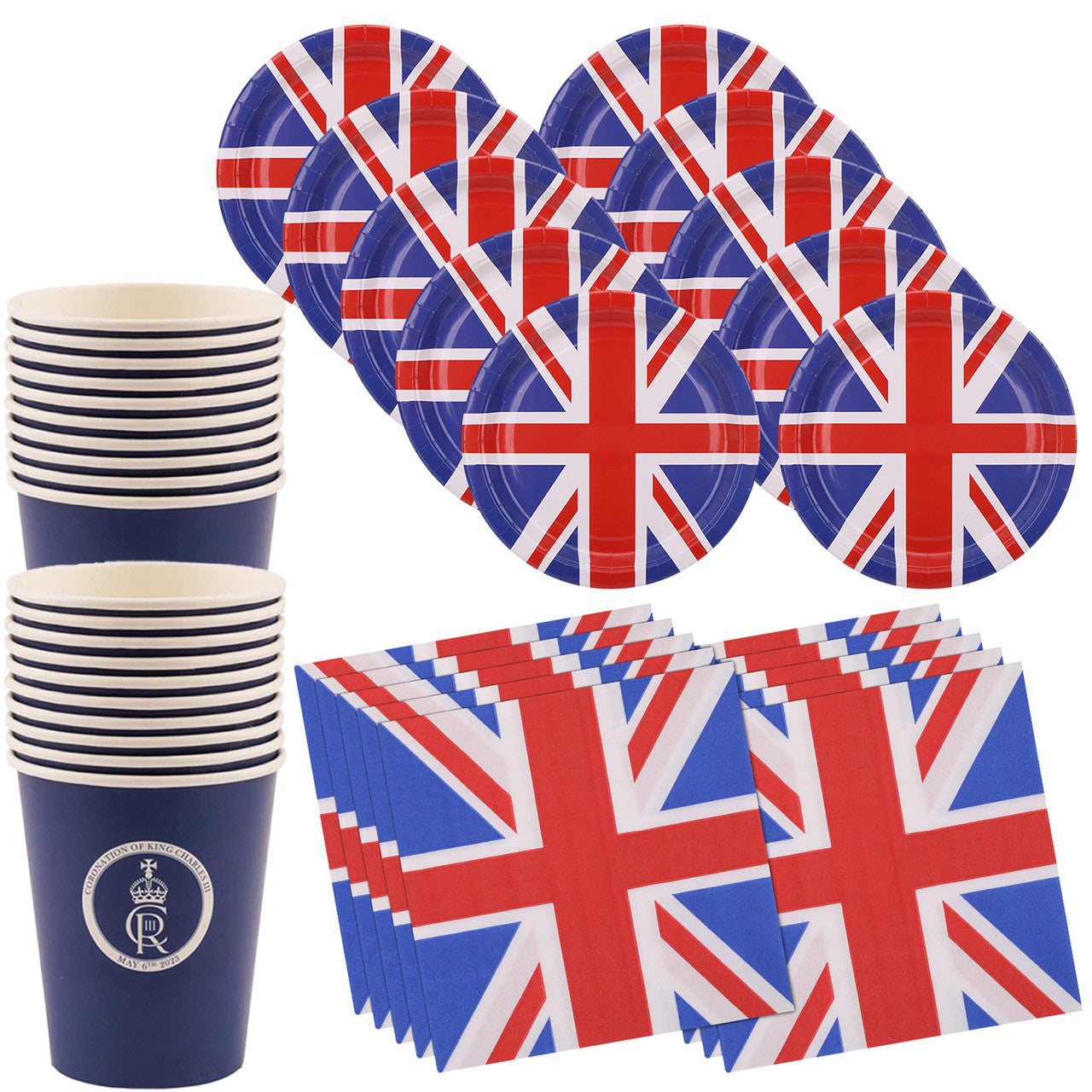 Union Jack Coronation Party Set - 45pcs