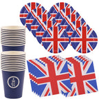 Union Jack Coronation Party Set - 45pcs