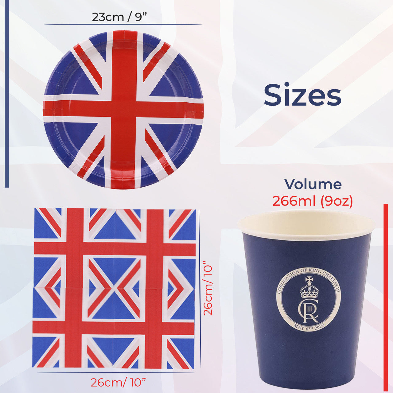 Union Jack Coronation Party Set - 45pcs