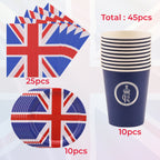 Union Jack Coronation Party Set - 45pcs