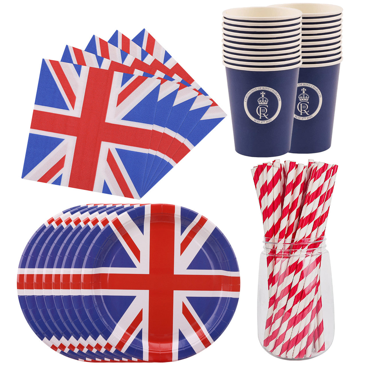 Union Jack Coronation Party Set - 190pcs