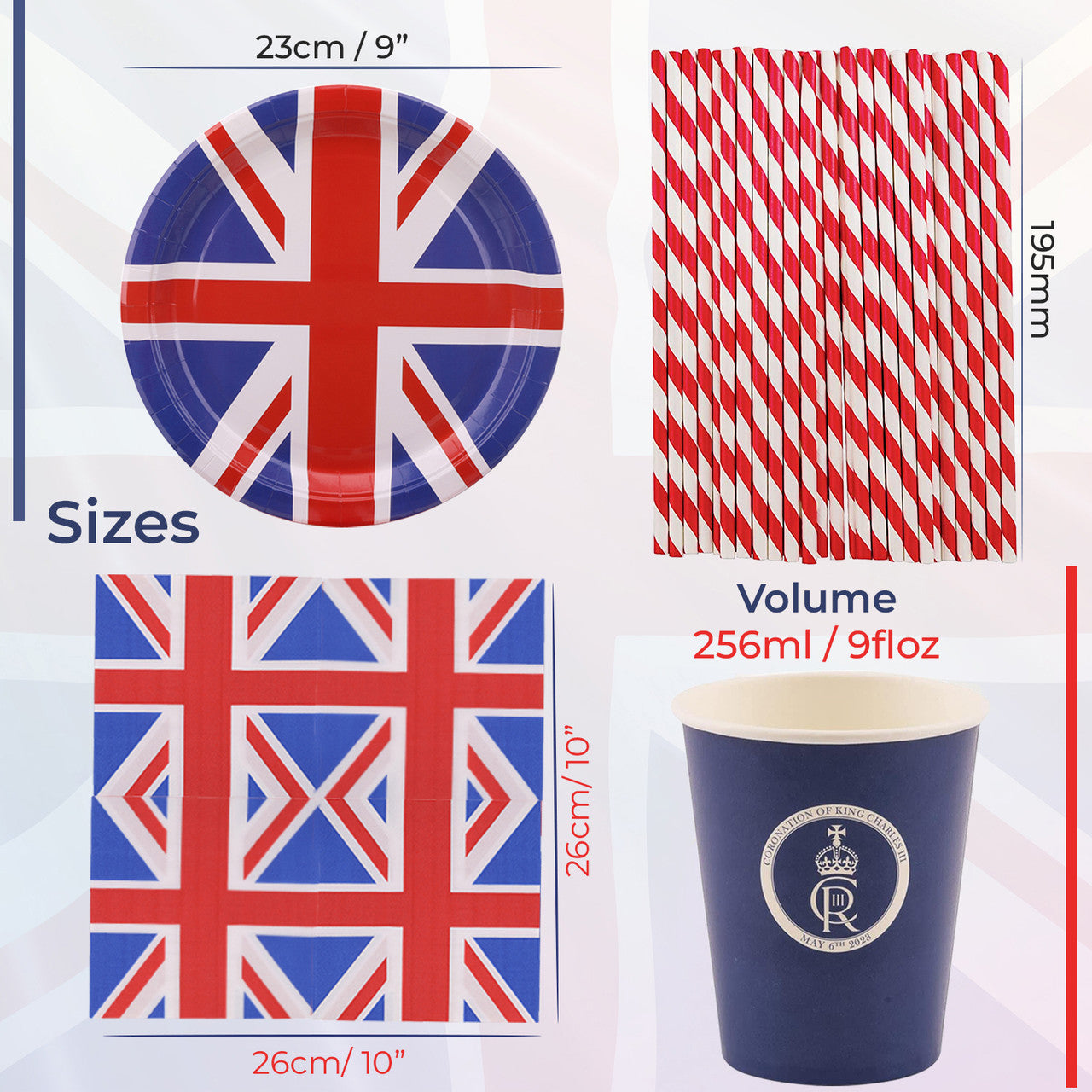 Union Jack Coronation Party Set - 190pcs