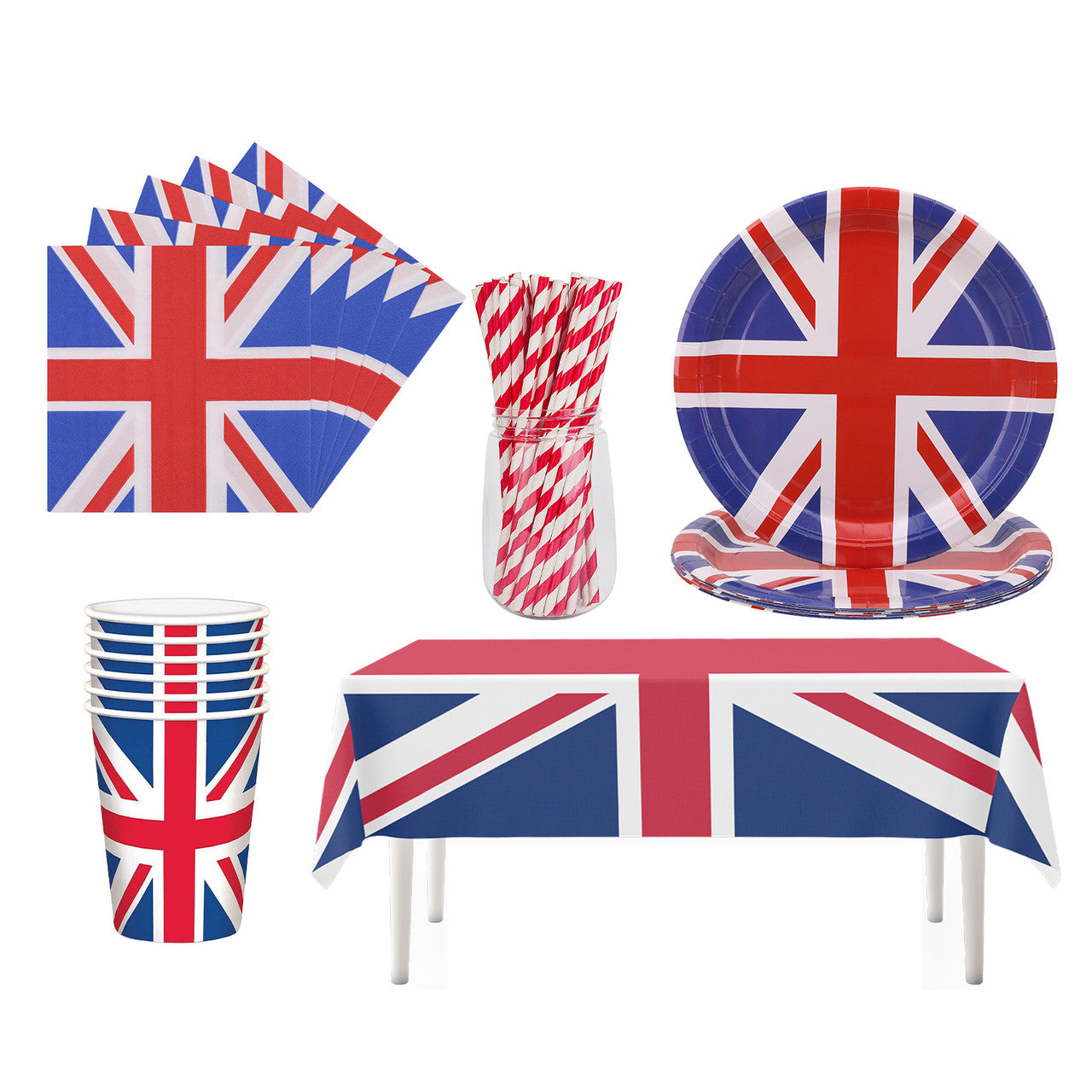 Union Jack Party Supplies Set - 146pcs