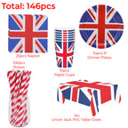 Union Jack Party Supplies Set - 146pcs