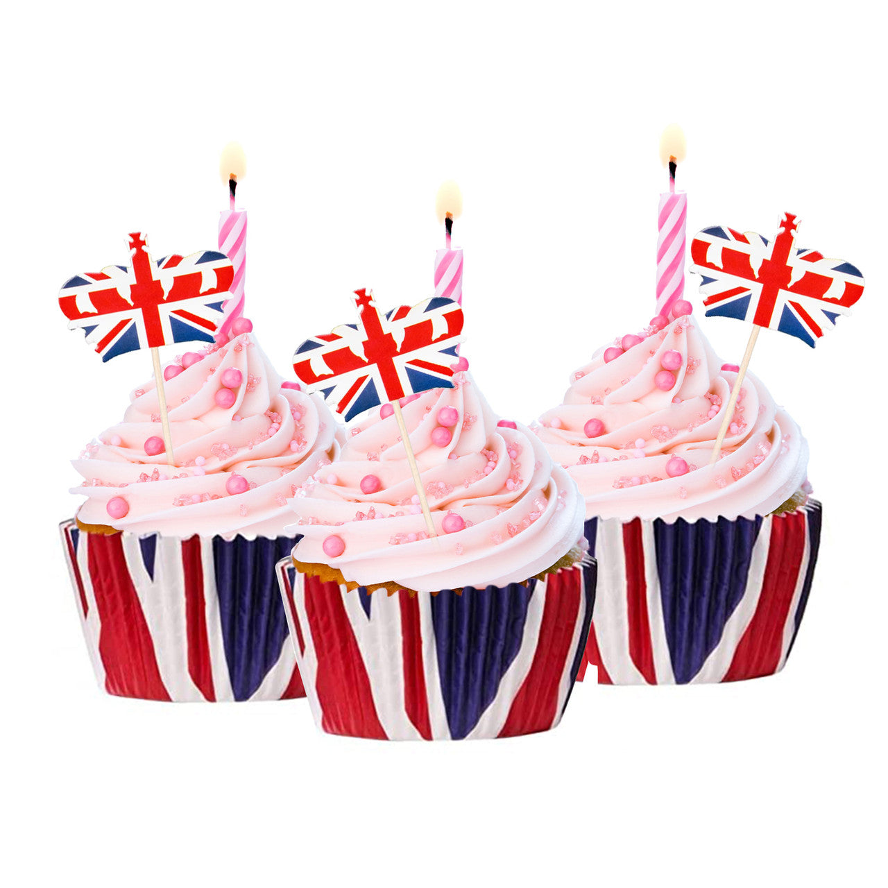 Union Jack Cupcake Cases and Toothpicks - 100pcs