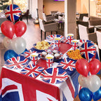 25pcs Red, White, Blue Balloons  & White Ribbon Set