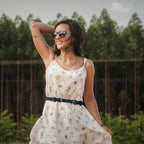 Faux Leather Waist Belt with Gold Buckle