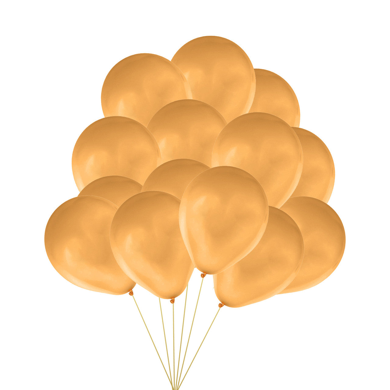 10" Helium-Quality Latex Plain Balloons - Gold