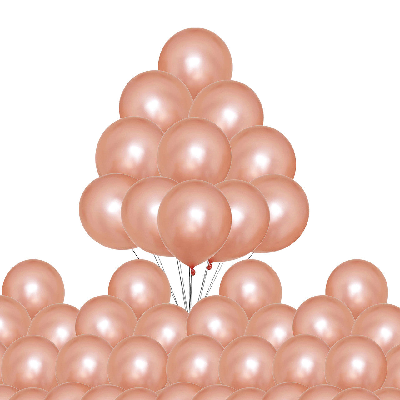 10" Helium-Quality Latex Plain Balloons - Rose Gold