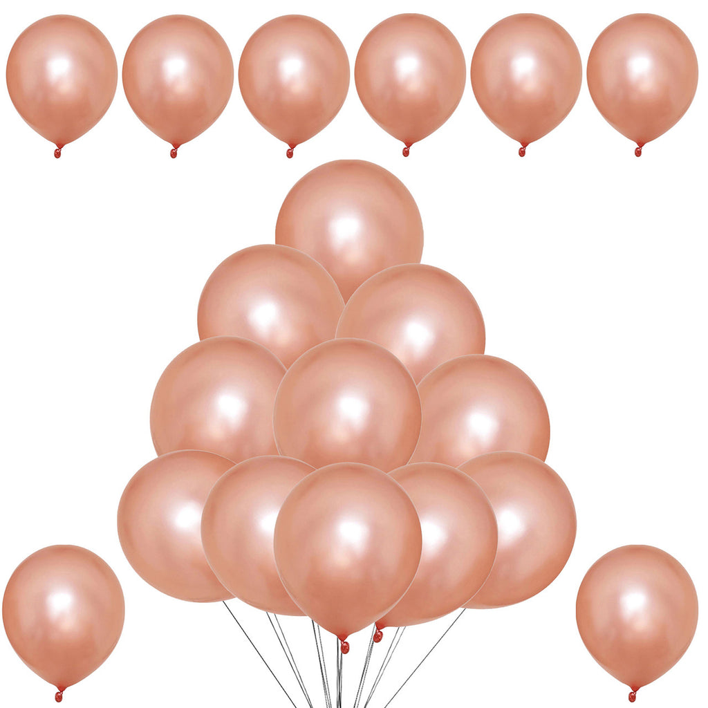 10" Helium-Quality Latex Plain Balloons - Rose Gold
