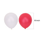 10" Helium-Quality Latex Plain Balloons - Red & White