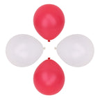 10" Helium-Quality Latex Plain Balloons - Red & White