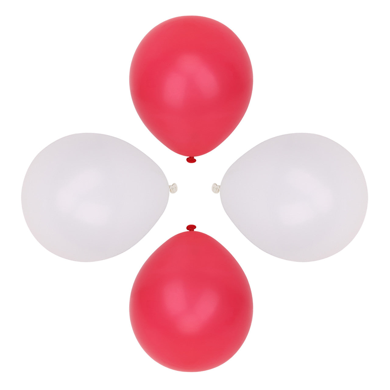 10" Helium-Quality Latex Plain Balloons - Red & White