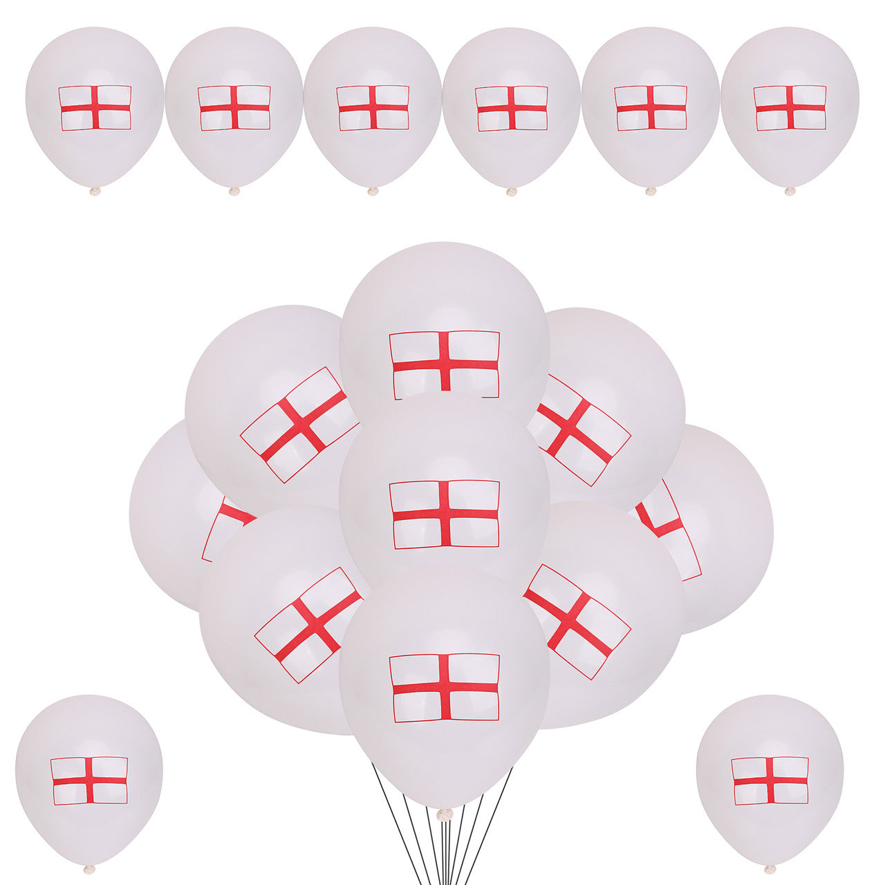 10" Helium-Quality Latex Balloons - England Flag