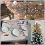 25m x 29cm Organza Roll - Silver Sparkle Glitter Sequin
