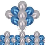 Metallic Shiny Balloons - Blue & Silver