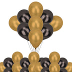 Metallic Shiny Balloons - Black & Gold