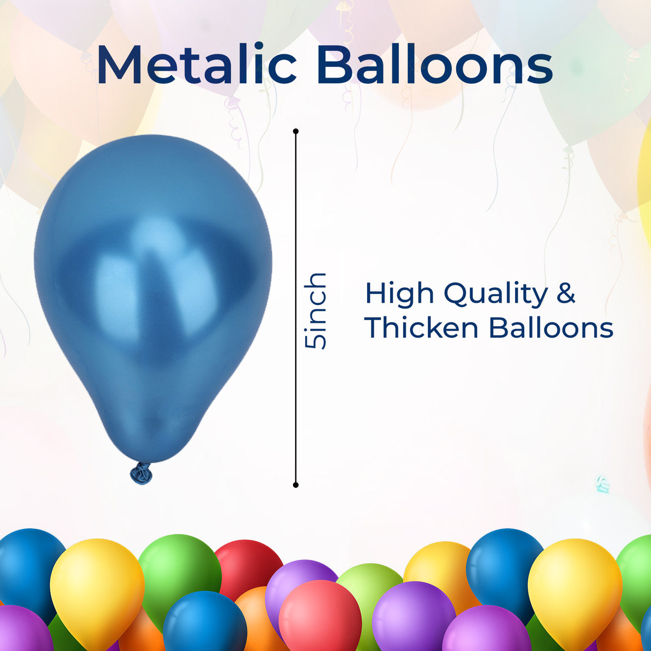 Metallic Shiny Balloons - Blue