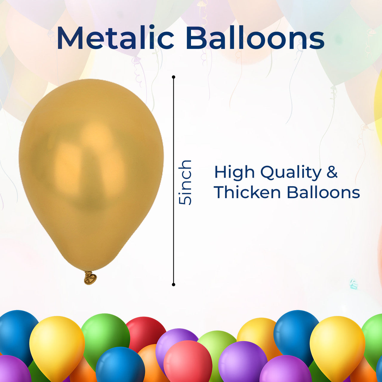 Metallic Shiny Balloons - Gold