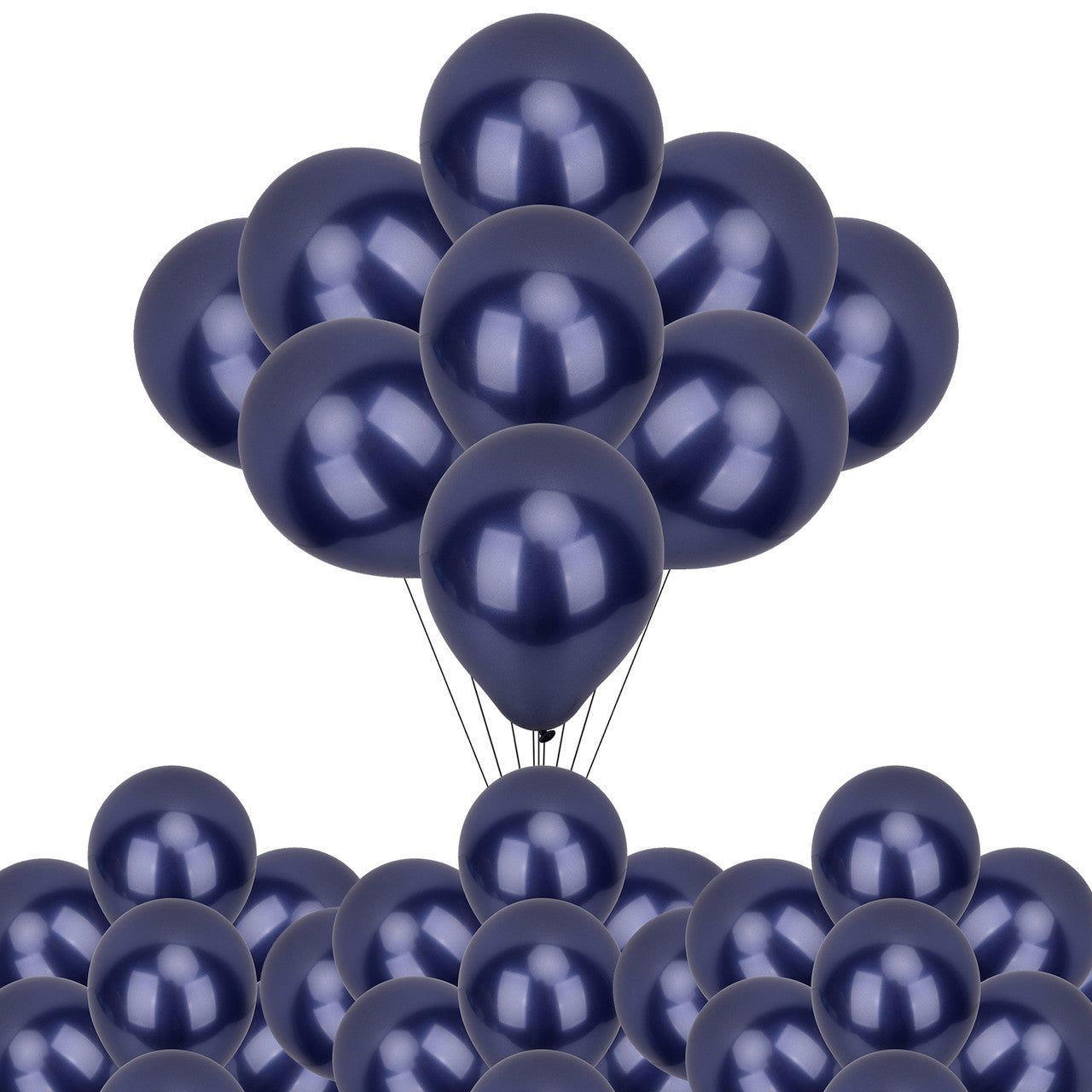 Metallic Shiny Balloons - Navy Blue