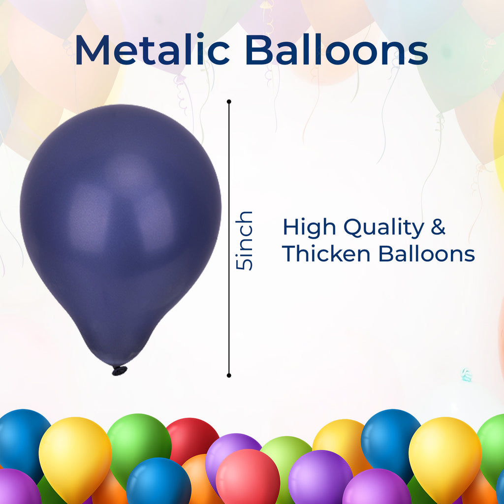 Metallic Shiny Balloons - Navy Blue