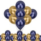 Metallic Shiny Balloons - Navy & Gold