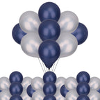Metallic Shiny Balloons - Navy & Silver