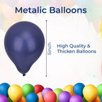 Metallic Shiny Balloons - Navy & Silver