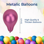 Metallic Shiny Balloons - Rose Pink