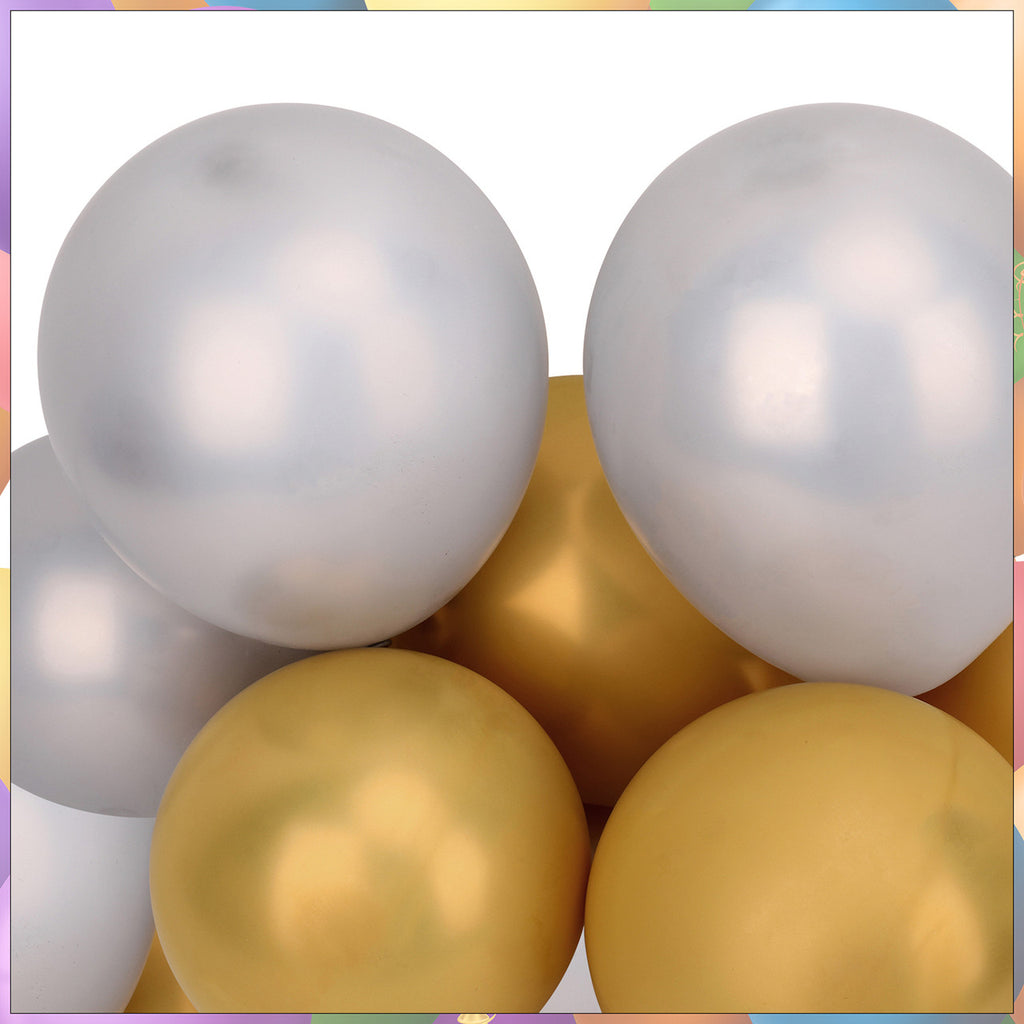 Metallic Shiny Balloons - Silver & Gold