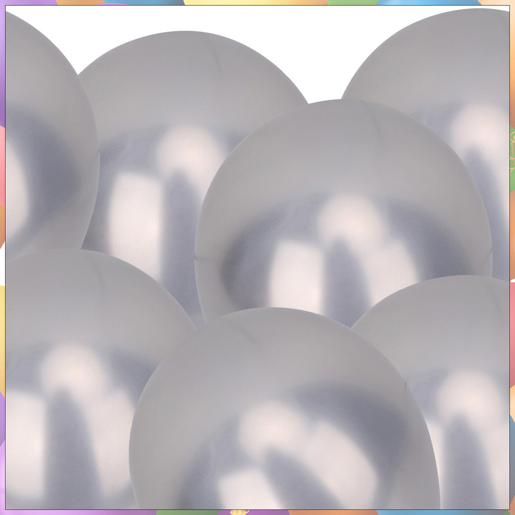 Metallic Shiny Balloons - Silver