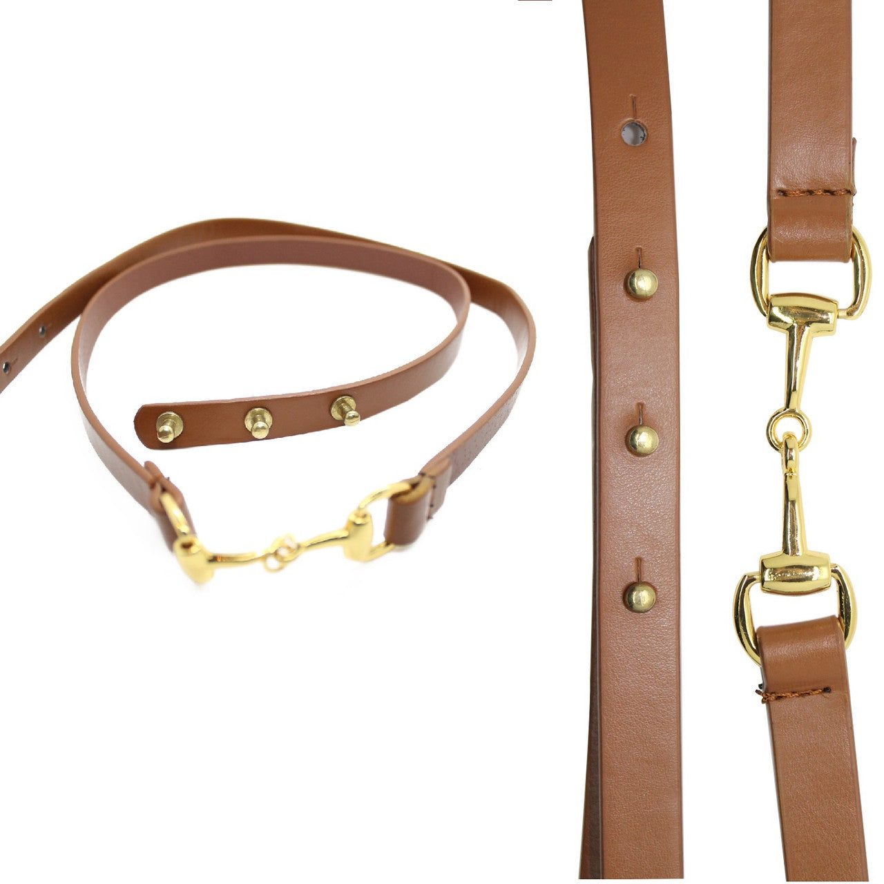 Skinny PVC Belt - Tan with Gold Hook