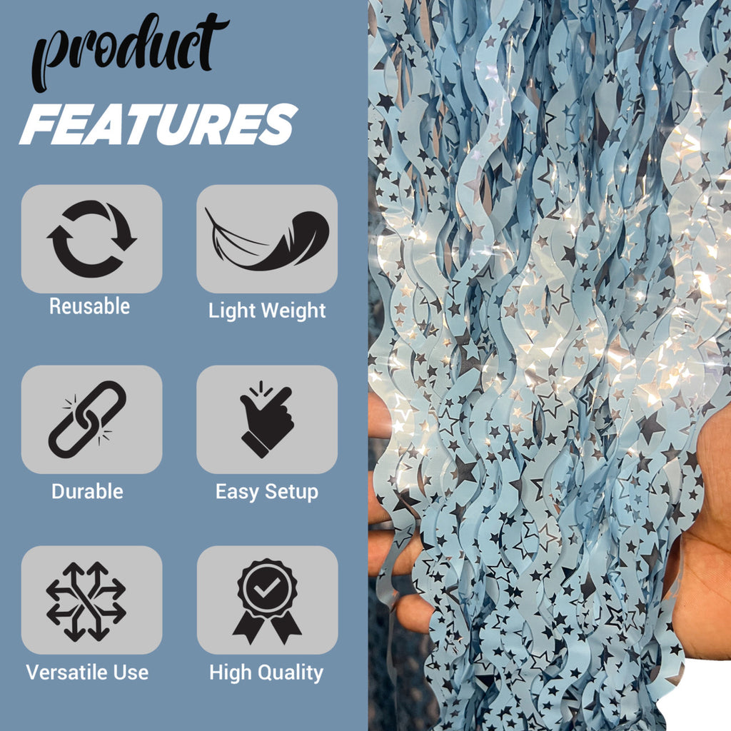 Wavy Ceramic Foil Fringe Curtain (1m x 2m)