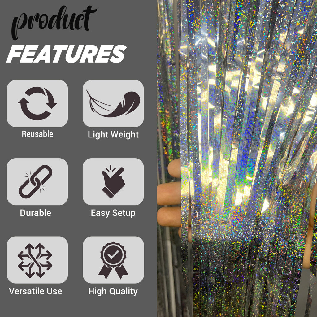 Wavy Ceramic Foil Fringe Curtain (1m x 2m)