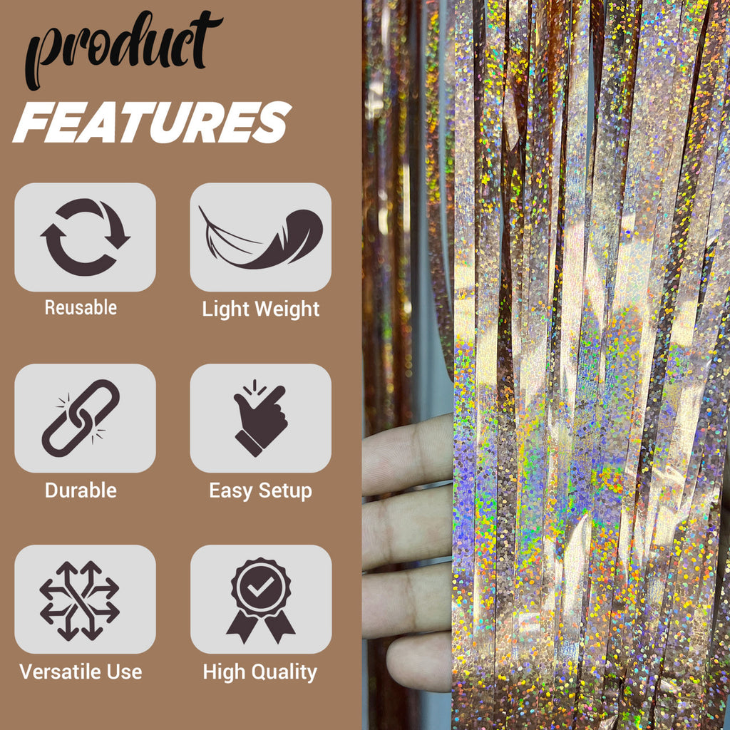 Wavy Ceramic Foil Fringe Curtain (1m x 2m)