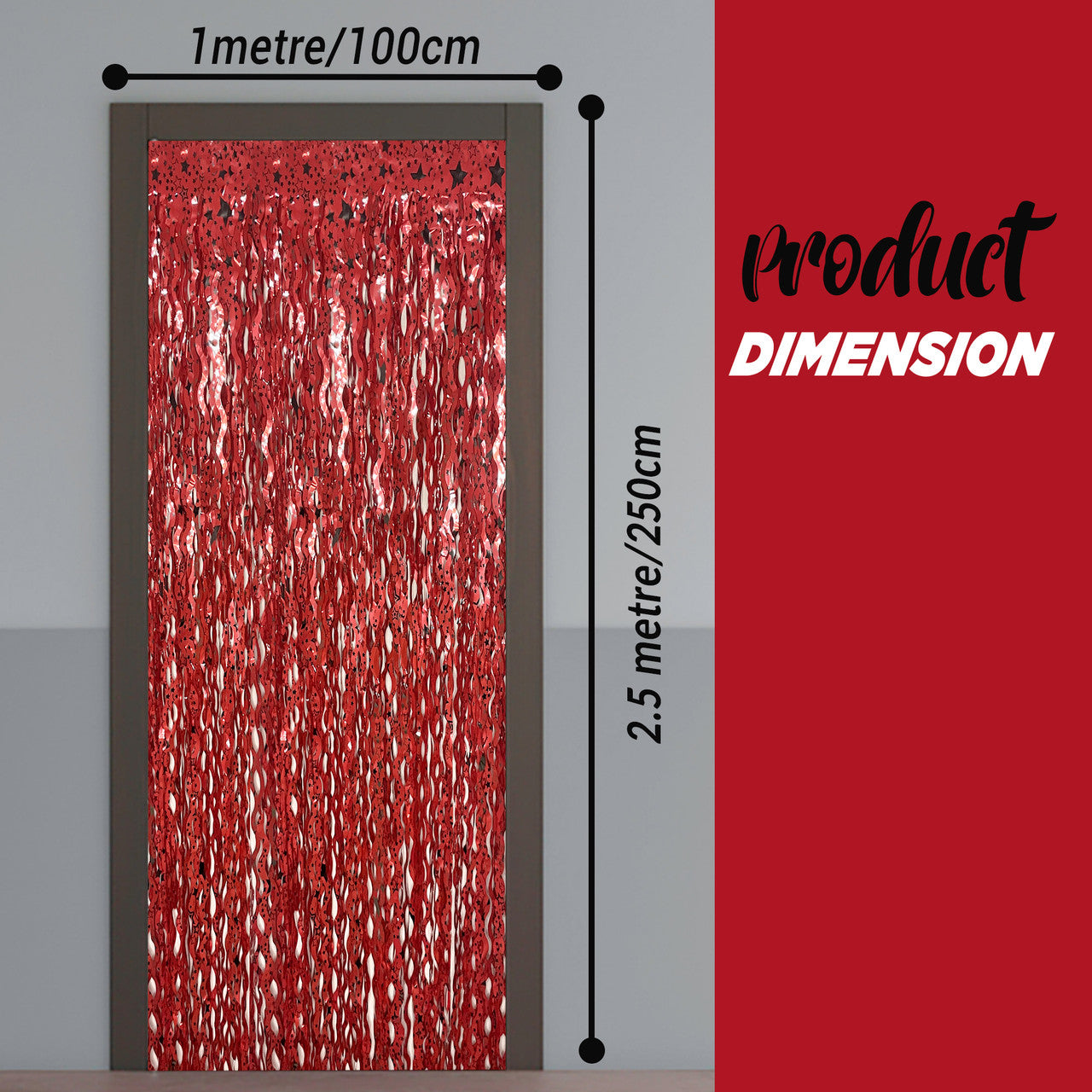 Wavy Ceramic Foil Fringe Curtain (1m x 2m)