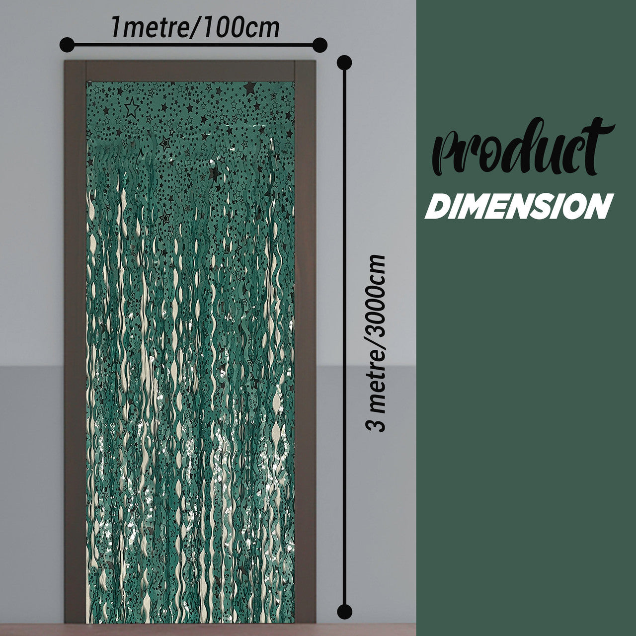 Wavy Ceramic Foil Fringe Curtain (1m x 2m)