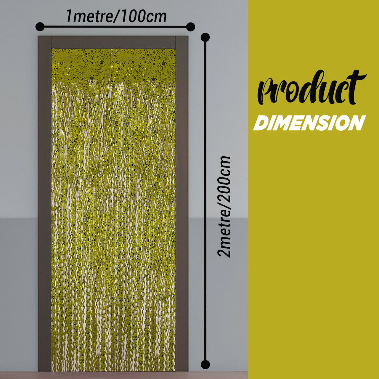 Wavy Ceramic Foil Fringe Curtain (1m x 2m)